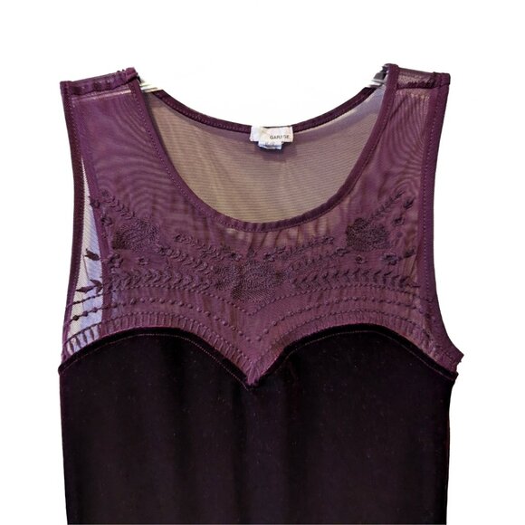 Burgundy Velvet Dress Embroidered Mesh Sweetheart Whimsygoth Gothic Size XS - Picture 7 of 8